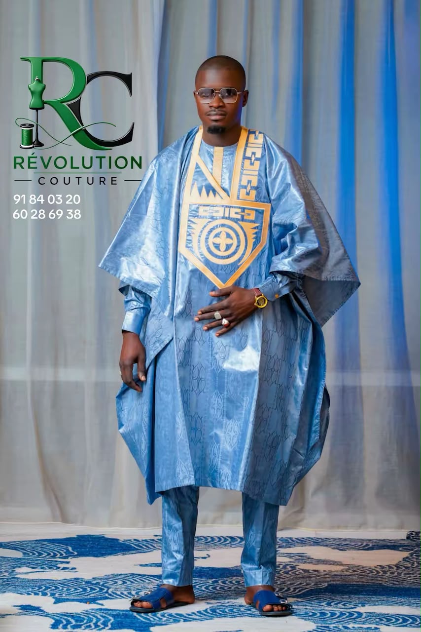 Boubou Bleu & Or Royal