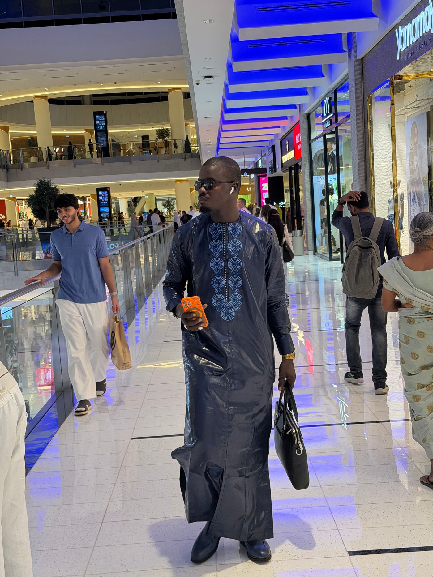 Boubou Bleu Nuit Contemporain